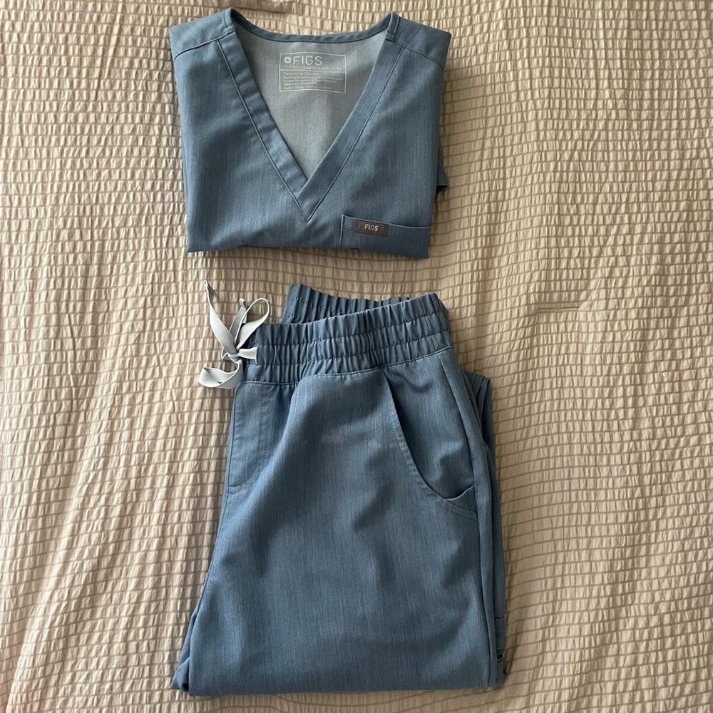 Heather Indigo FIGS Scrub Set
